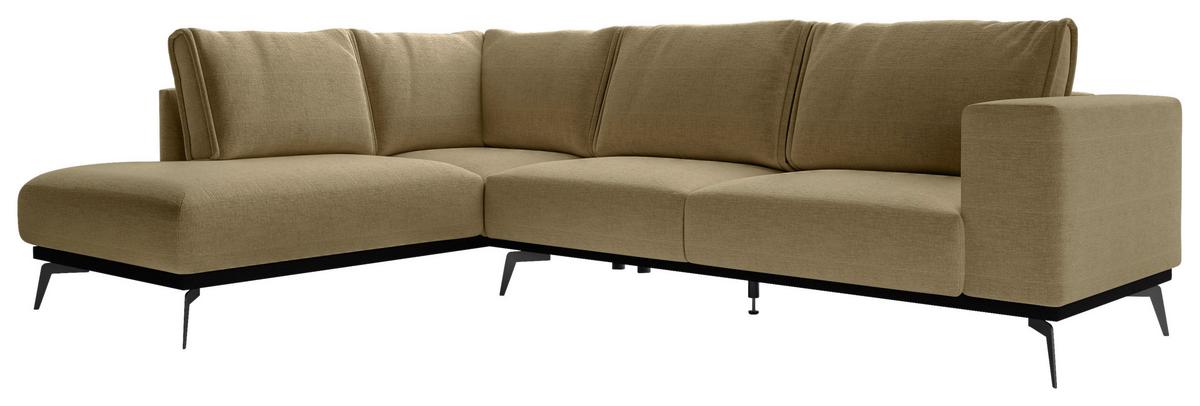 Sedacia súprava ISOLDE, ľavá, zlatá - čierna/zlatá, Design, kov/drevo (200/293cm) - MID.YOU