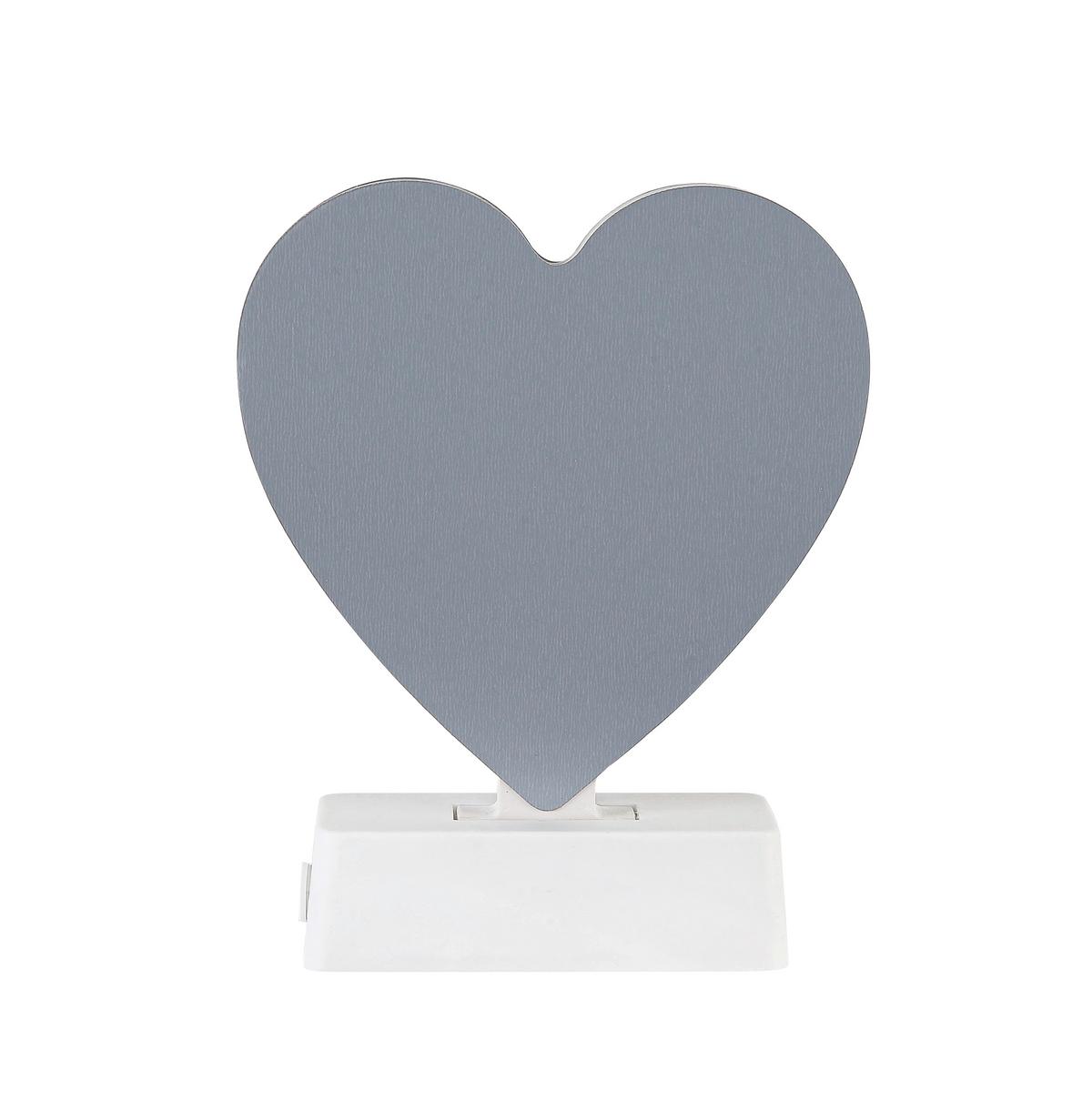 DEKORAČNÍ LED SVÍTIDLO HEARTIM - šedá/bílá, Konvenční, plast (4,6/14,5/17,9cm) - Mömax