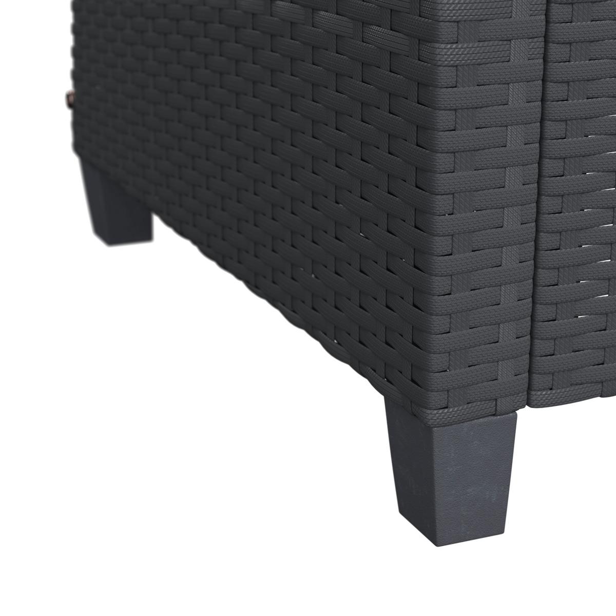 Loungegarnitur Nelson - Schwarz, MODERN, Glas/Kunststoff - Beldano