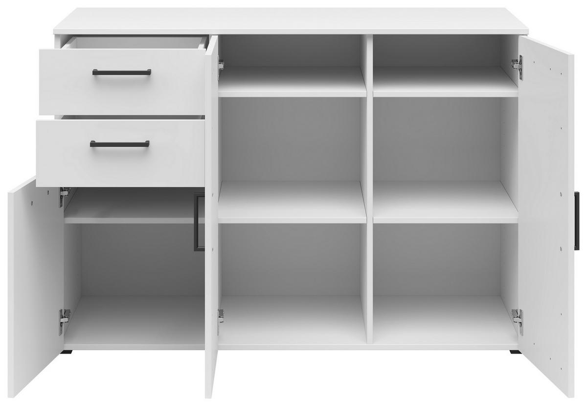 Komoda Cabinet š: 120 cm - bílá/černá, Moderní, kompozitní dřevo/plast (120/83/52cm)