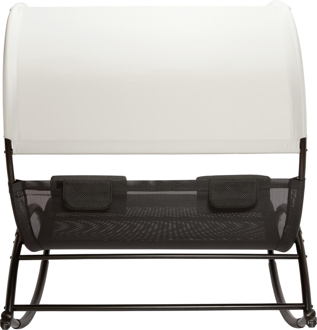 Schaukelliege Mit Sonnendach Havanna 2 Personen - Hellgrau/Schwarz, MODERN, Textil/Metall (139/161/175cm) - Luca Bessoni