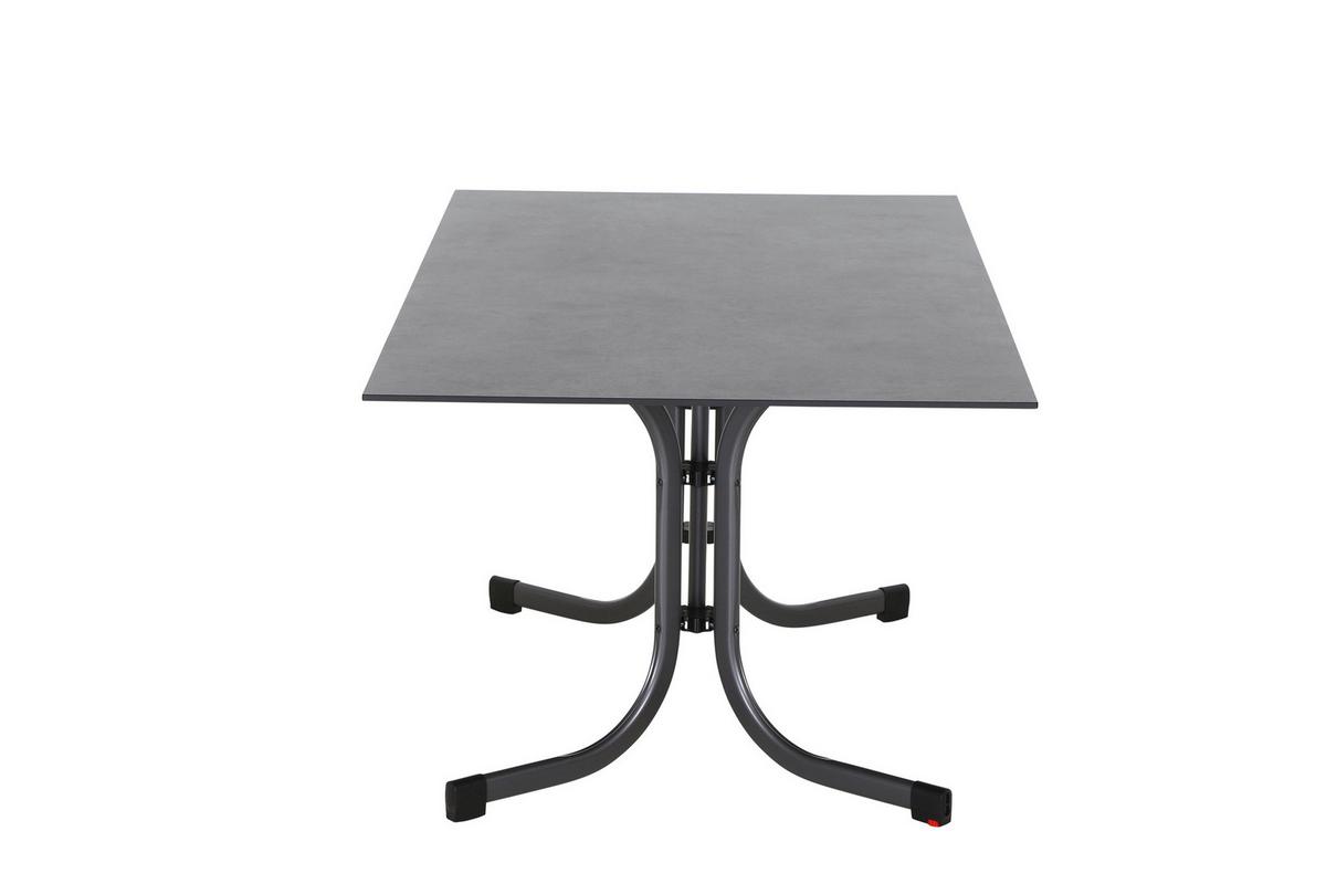Gartentisch Klappbar Metall /Kunststoff/Holz L 160 cm - Anthrazit, KONVENTIONELL, Holzwerkstoff/Kunststoff (160/90/71cm) - Siena Garden