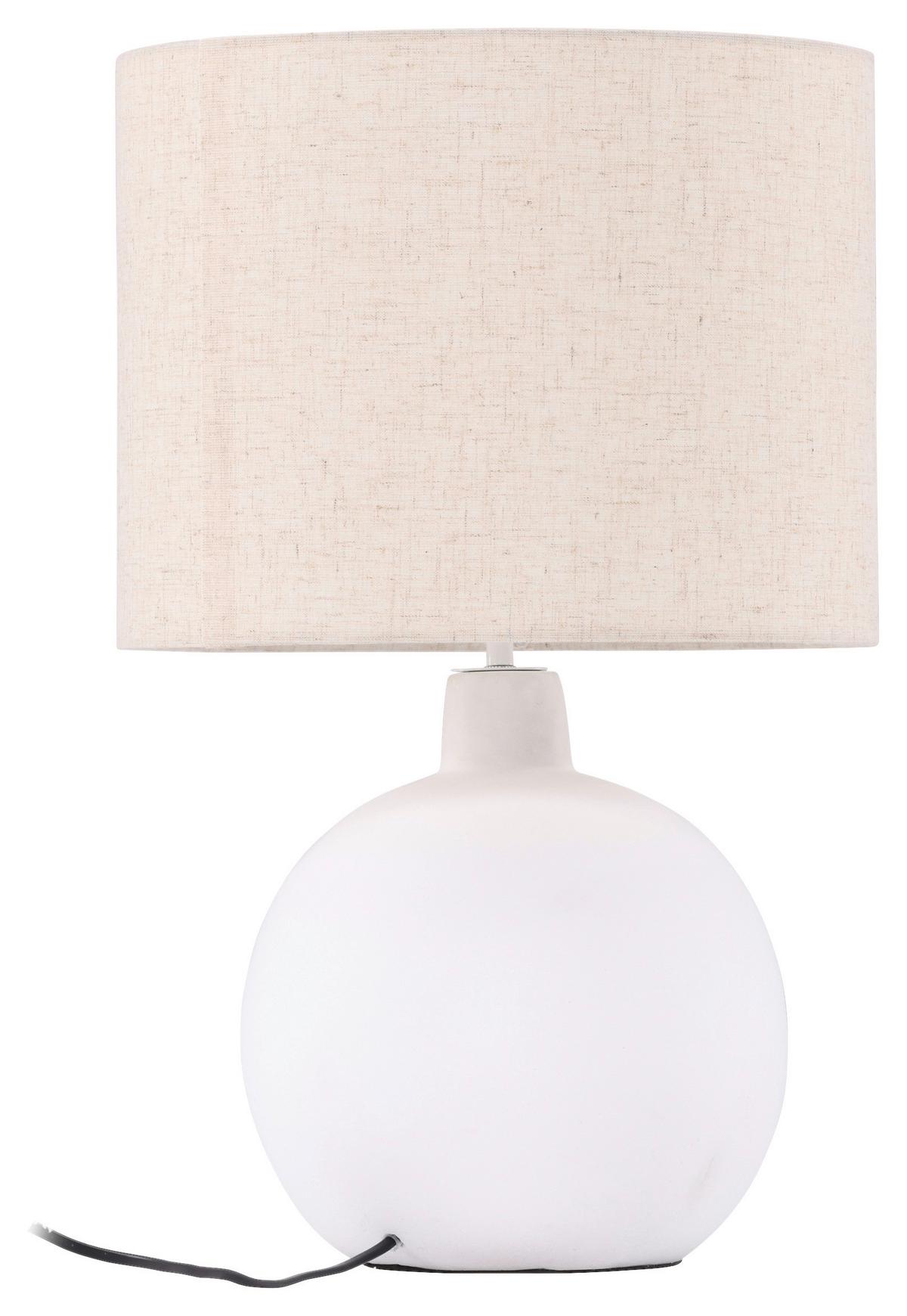 Tischleuchte Torcello - Beige/Weiß, Basics, Textil/Stein (32/51/32cm) - P & B