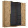Drehtürenschrank Artemis 181 cm Anthrazit/Eiche Dekor - Anthrazit/Eiche Artisan, MODERN, Glas/Holzwerkstoff (181/210/54cm) - Rauch Möbel