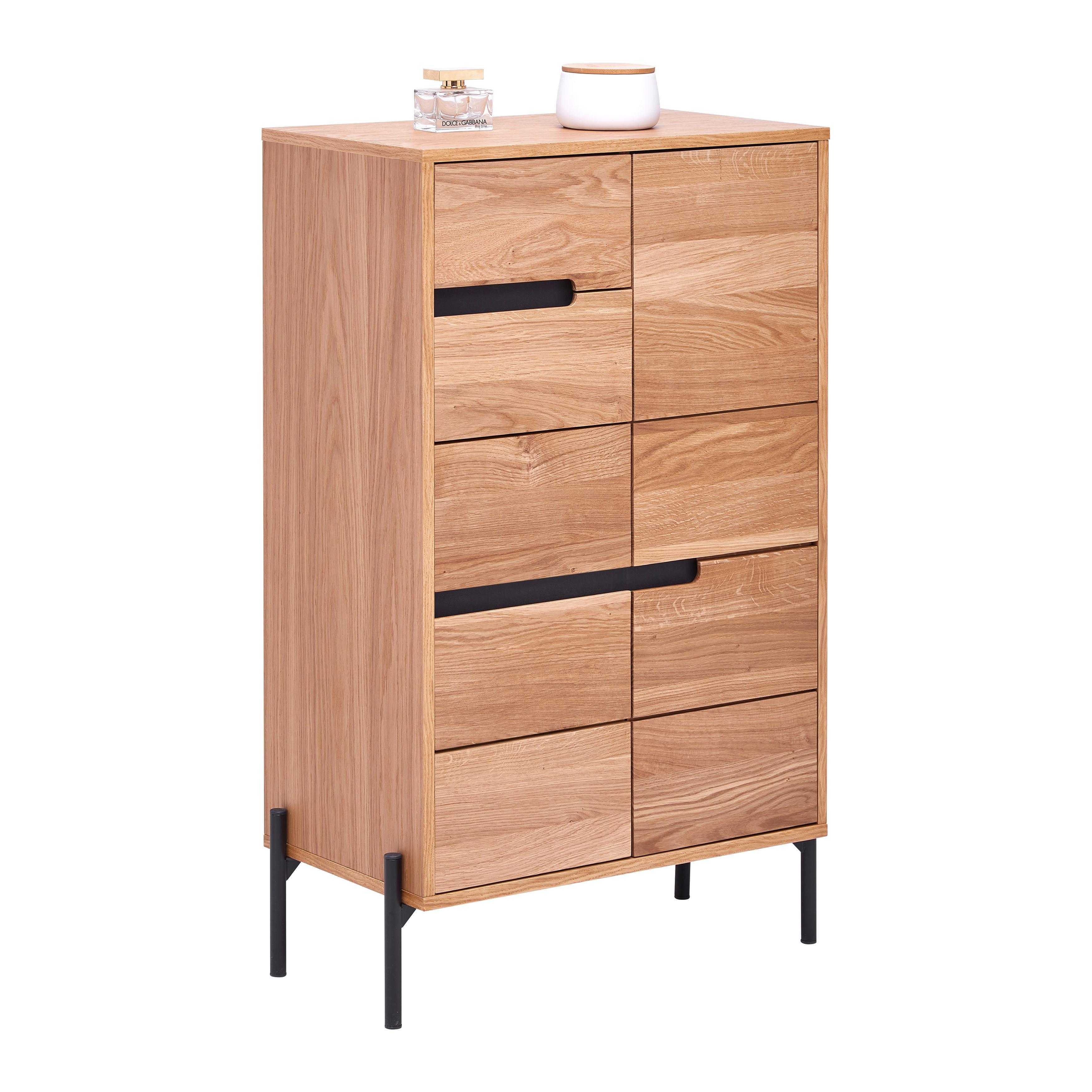 vysoká komoda Avanto AVANTO -EXKLUSIV- - černá, Natur, kov/dřevo (64/105/35cm) - ecoTree