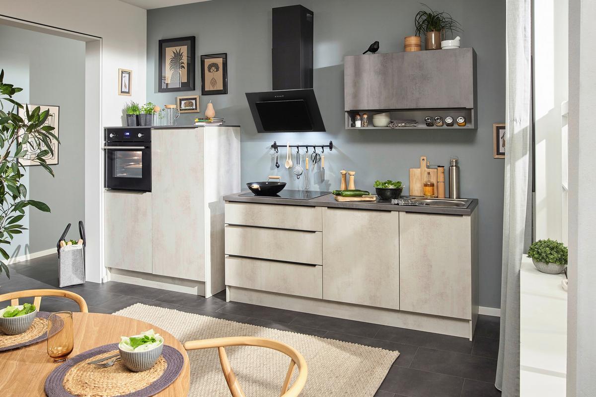 Küchenblock Boston Anthrazit, Weiß B: 321 cm - Anthrazit/Weiß, Basics, Holzwerkstoff (321cm) - MID.YOU