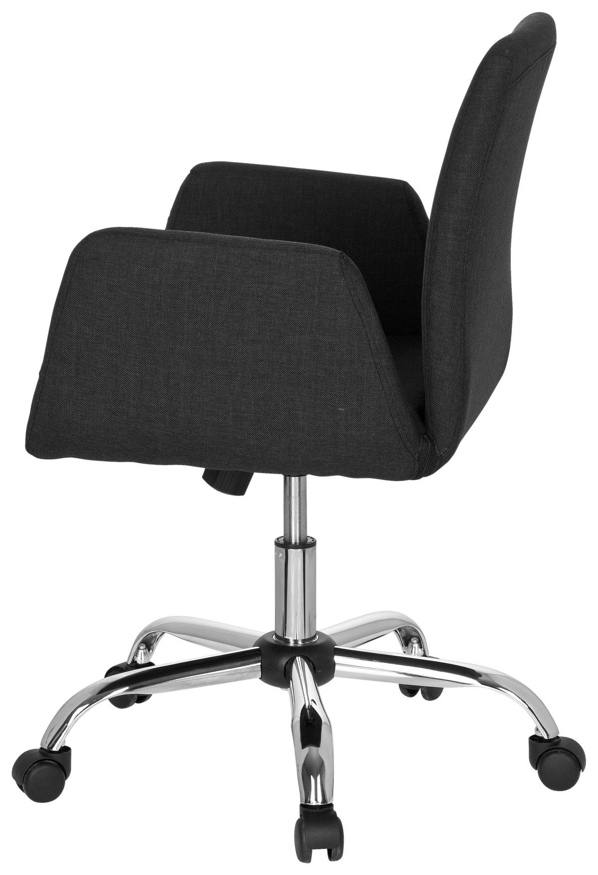 Drehstuhl Flow Schwarz - Chromfarben/Schwarz, MODERN, Kunststoff/Textil (54/95/44cm) - MID.YOU