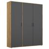Drehtürenschrank140 cm Voyager Eiche Artisan,grau - Eiche Artisan/Grau, MODERN, Holzwerkstoff (140/194/53cm) - Rauch Möbel
