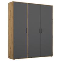 Drehtürenschrank140 cm Voyager Eiche Artisan,grau - Eiche Artisan/Grau, MODERN, Holzwerkstoff (140/194/53cm) - Rauch Möbel