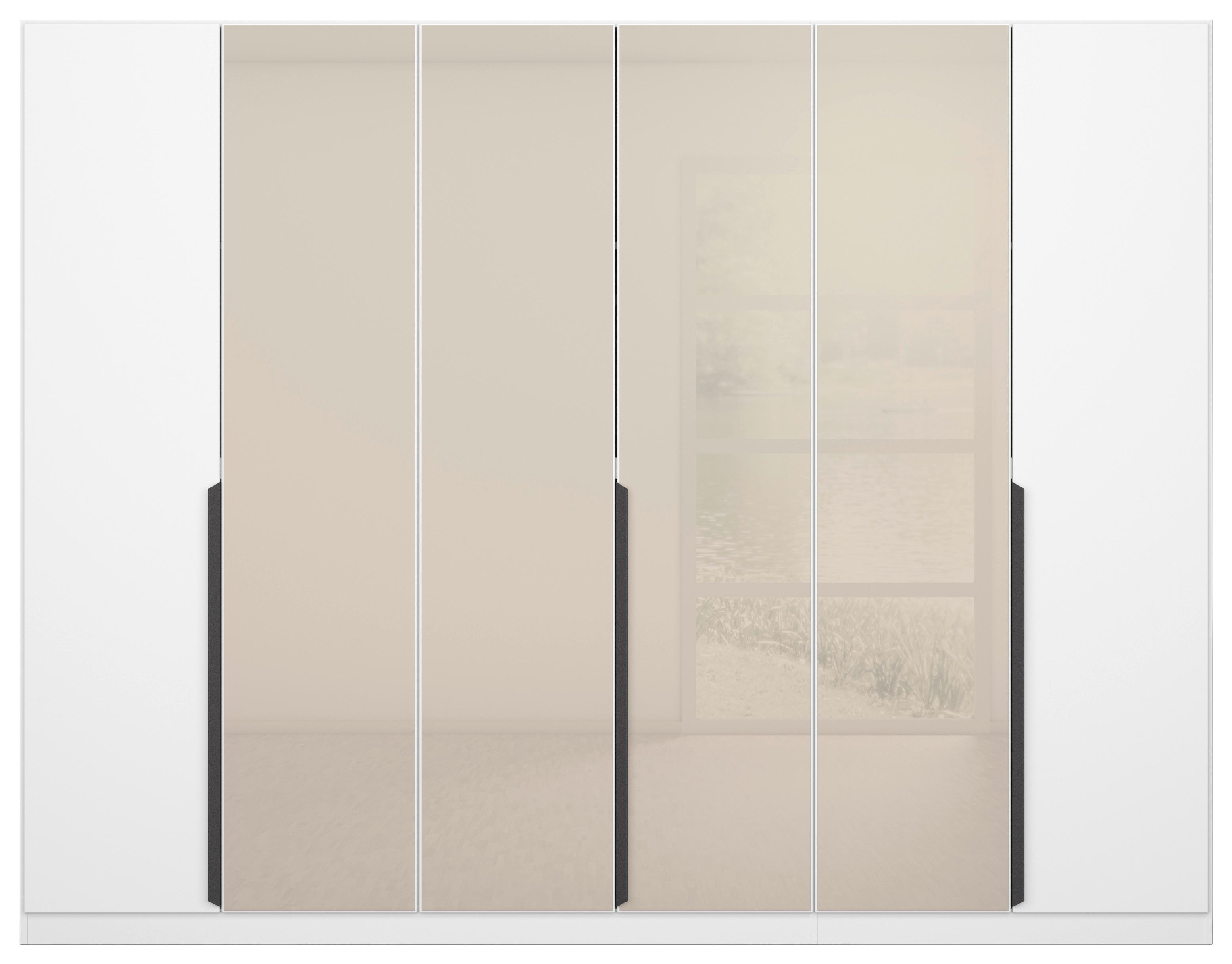Drehtürenschrank Artemis 271 cm Weiß/Champagnerfarben - Champagner/Weiß, MODERN, Glas/Holzwerkstoff (271/210/54cm) - Rauch Möbel