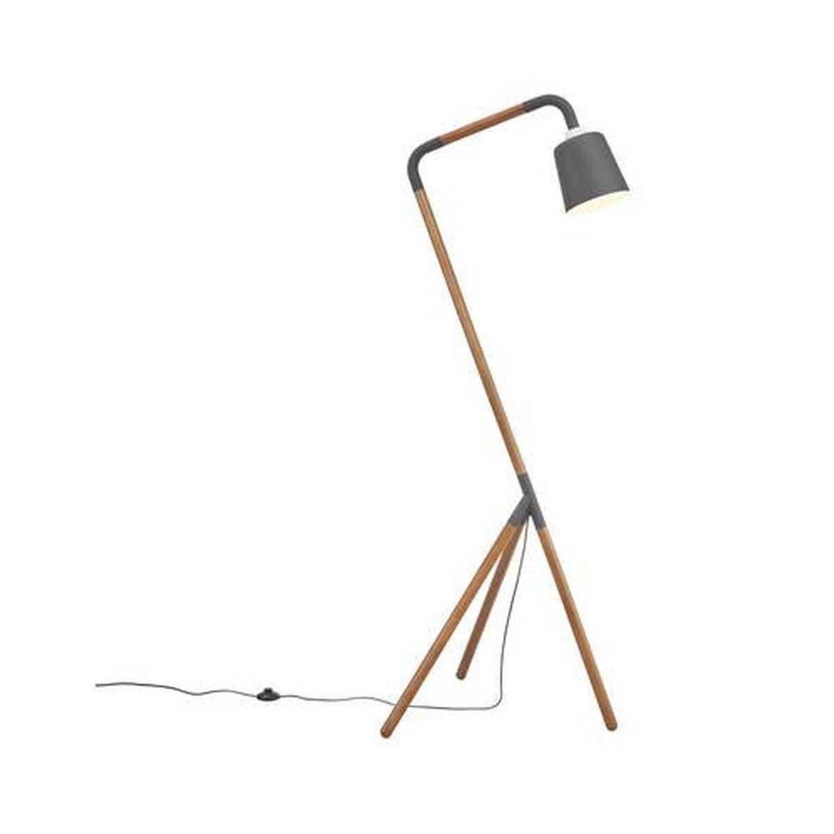 Stojící svítidlo PIPER - černá, Moderní, kov/dřevo (63/62/169cm) - Bessagi Home