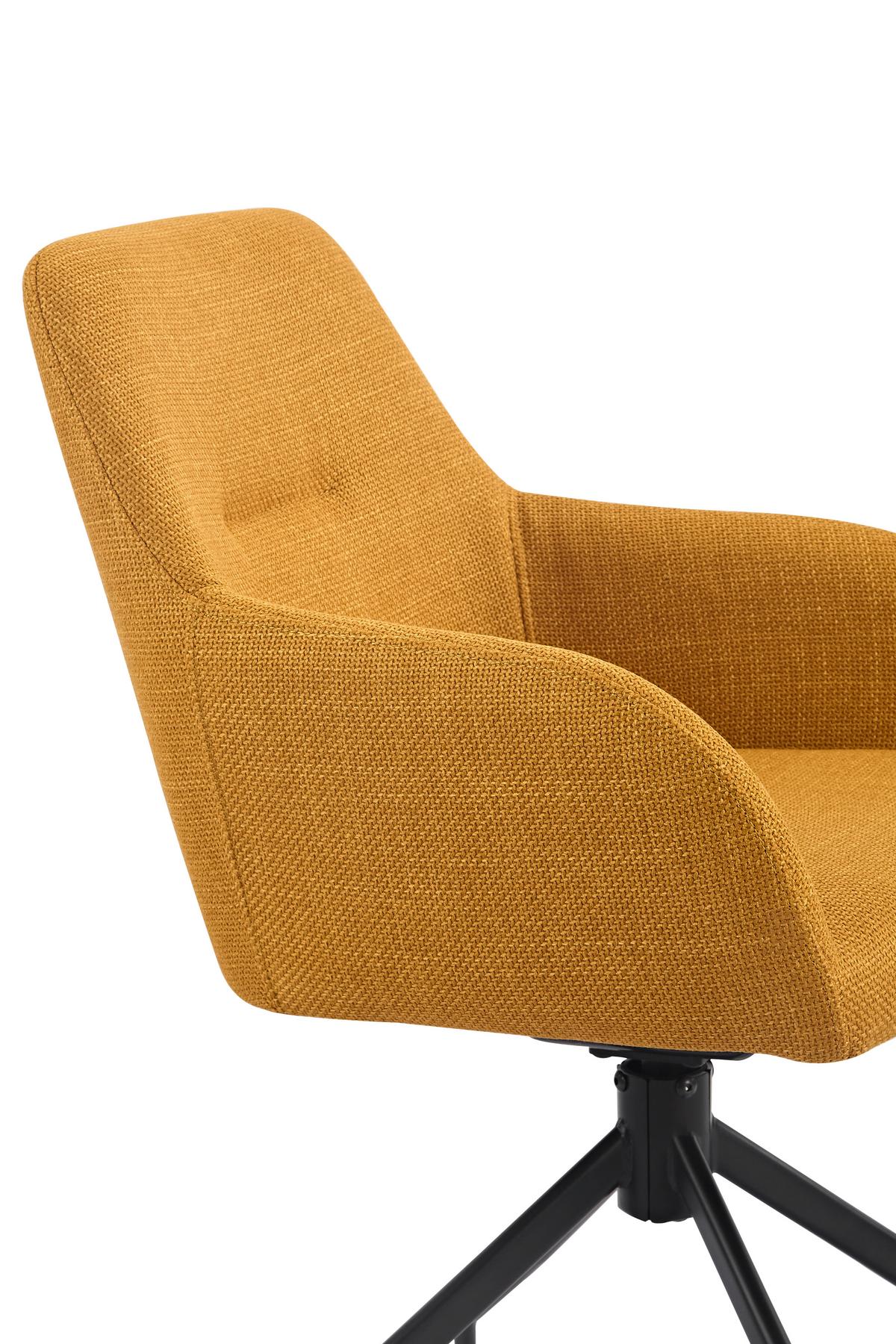 Armlehnstuhl-Set Triest S 2er-Set - Gelb/Schwarz, MODERN, Textil/Metall (56/83/60cm) - MID.YOU