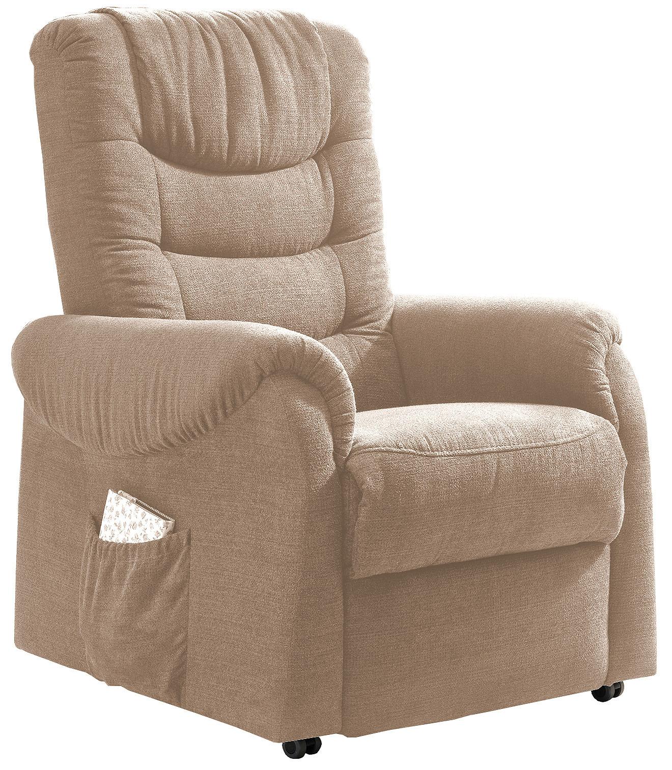 Fernsehsessel Nino Hellbraun B: 76 cm - Hellbraun/Dunkelgrün, Design, Textil (76/106/94cm) - Livetastic