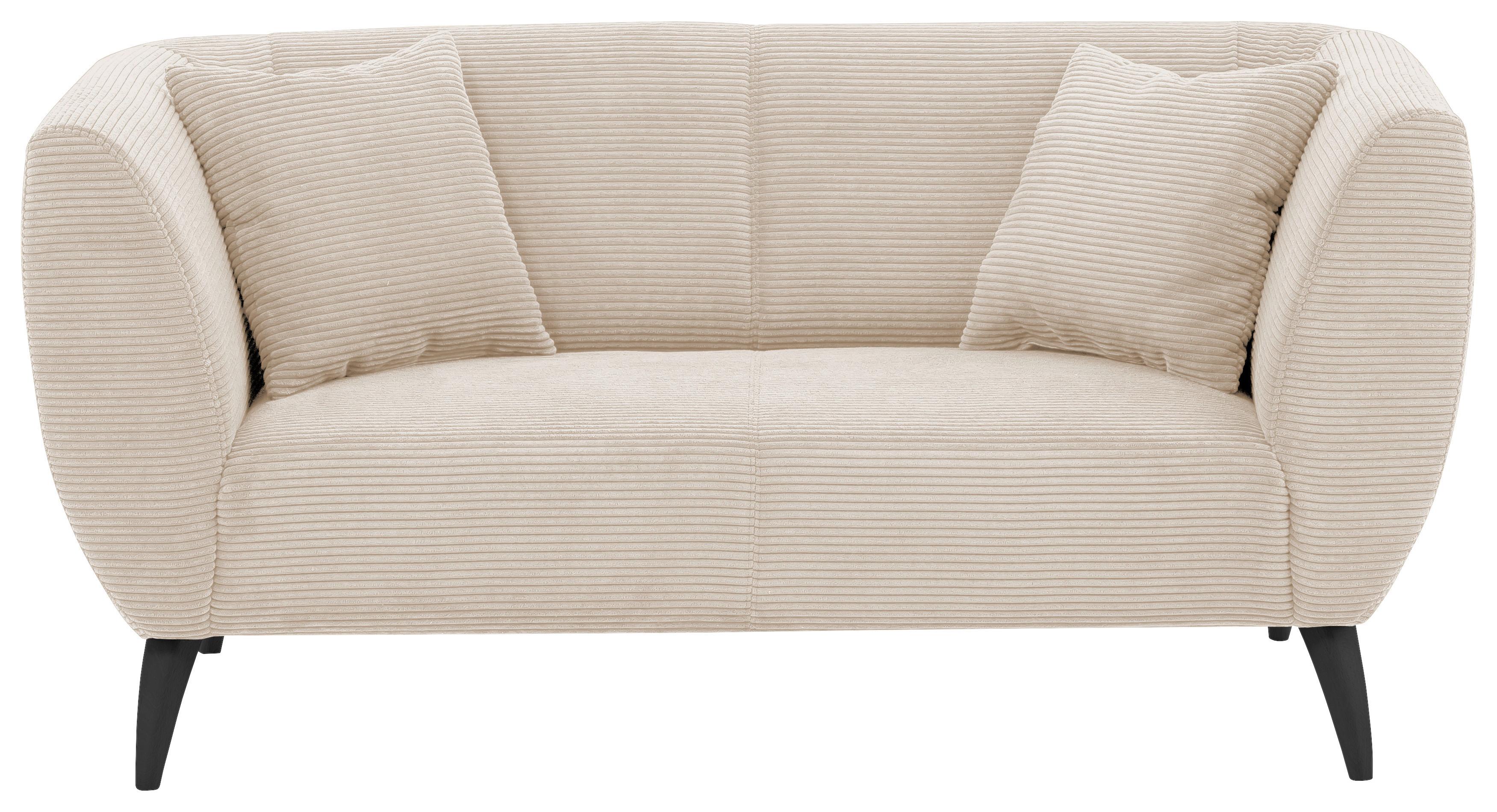 2-Sitzer-Sofa Colori Beige Rücken echt - Beige/Schwarz, MODERN, Textil (172/83/88cm) - MID.YOU