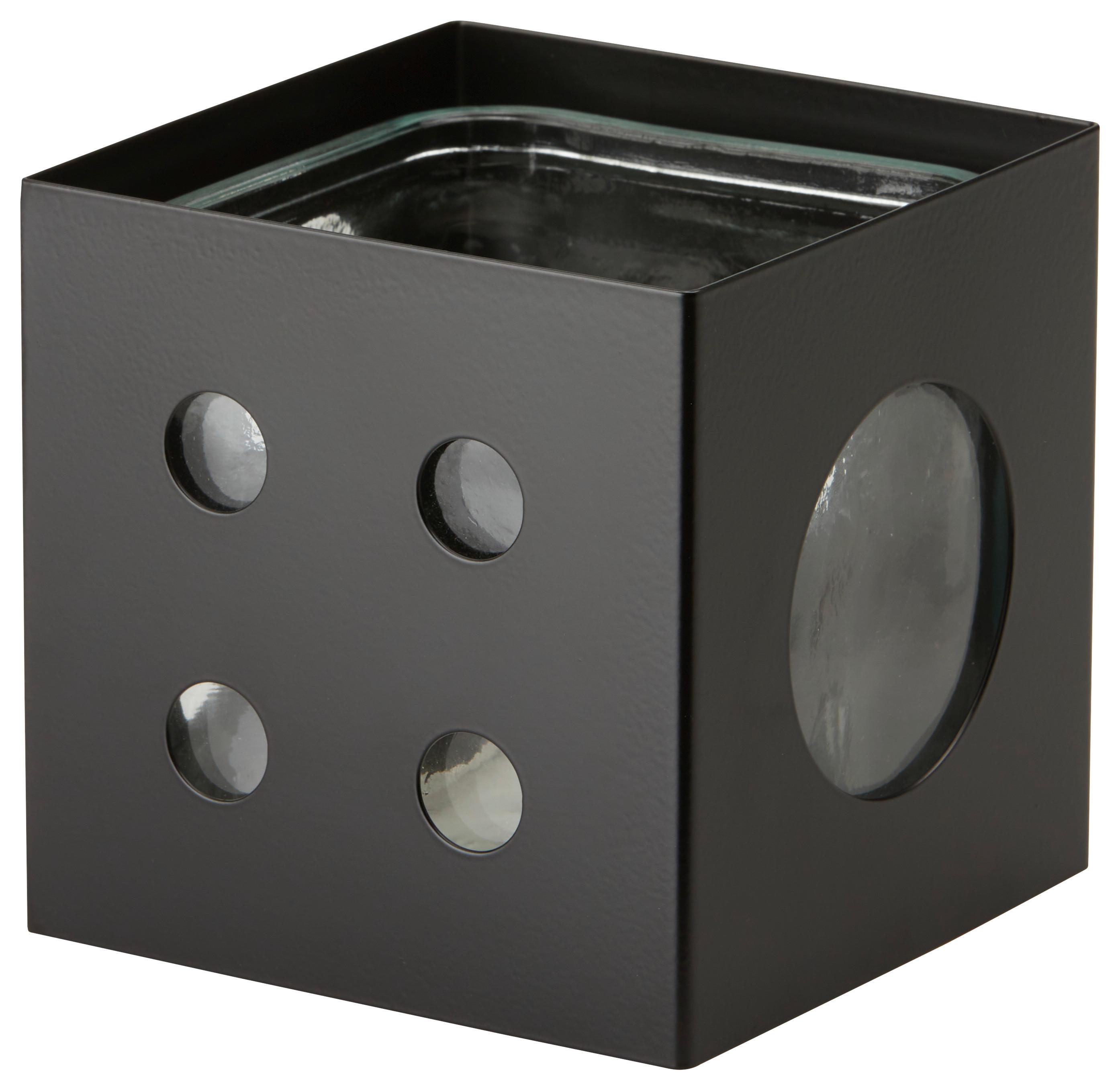 Windlicht Numbers in Schwarz - černá, Moderní, kov/sklo (13/13/13cm) - Modern Living