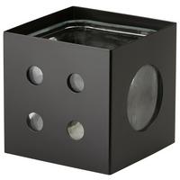 Windlicht Numbers in Schwarz - černá, Moderní, kov/sklo (13/13/13cm) - Modern Living