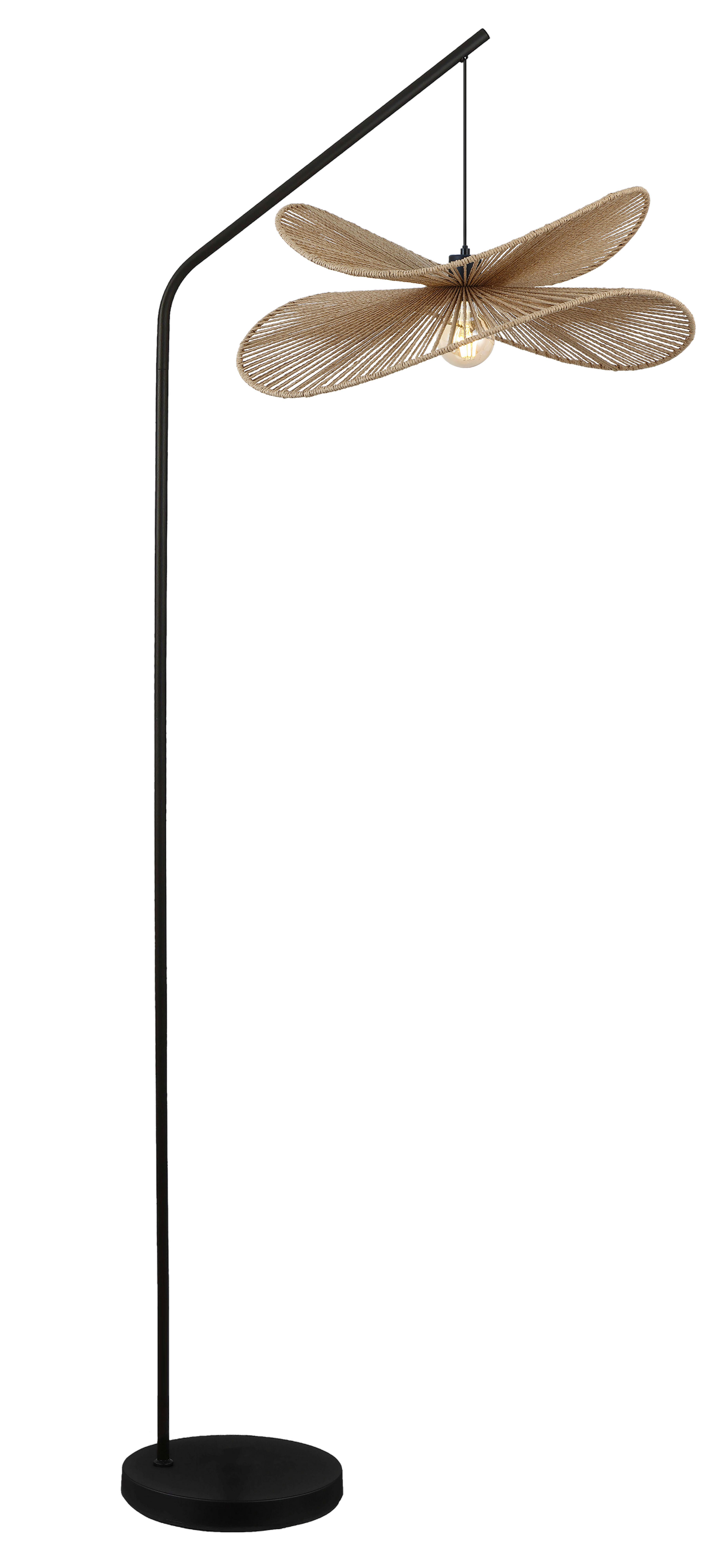 STOJACÍ LAMPA BLI - černá/přírodní barvy, Moderní, kov/papír (61,5/180/50cm) - Mömax