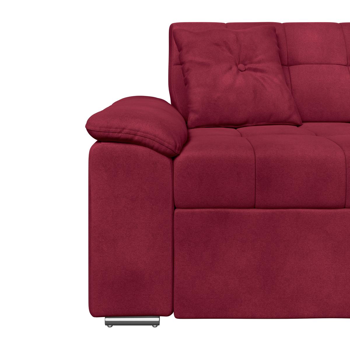 Ecksofa Bali rot, 208x120cm - Rot, Trend, Textil (257/167cm) - Livetastic