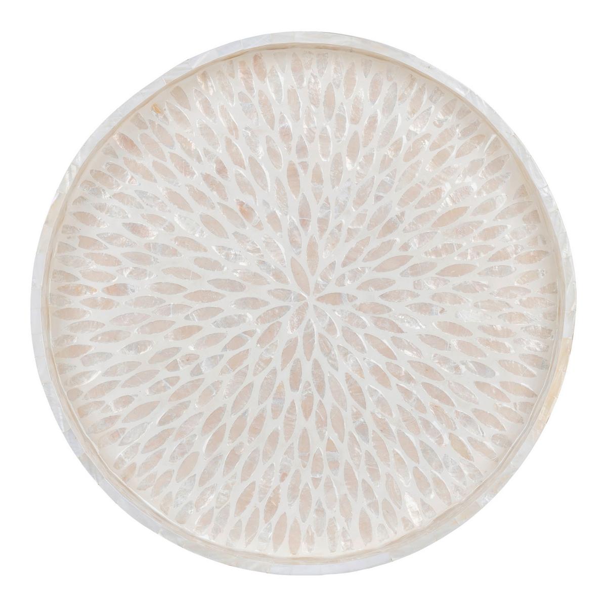 Serviertablett Tray Beige B: 40 cm - Beige, Design, Holz/Keramik (40/3.5/40cm)