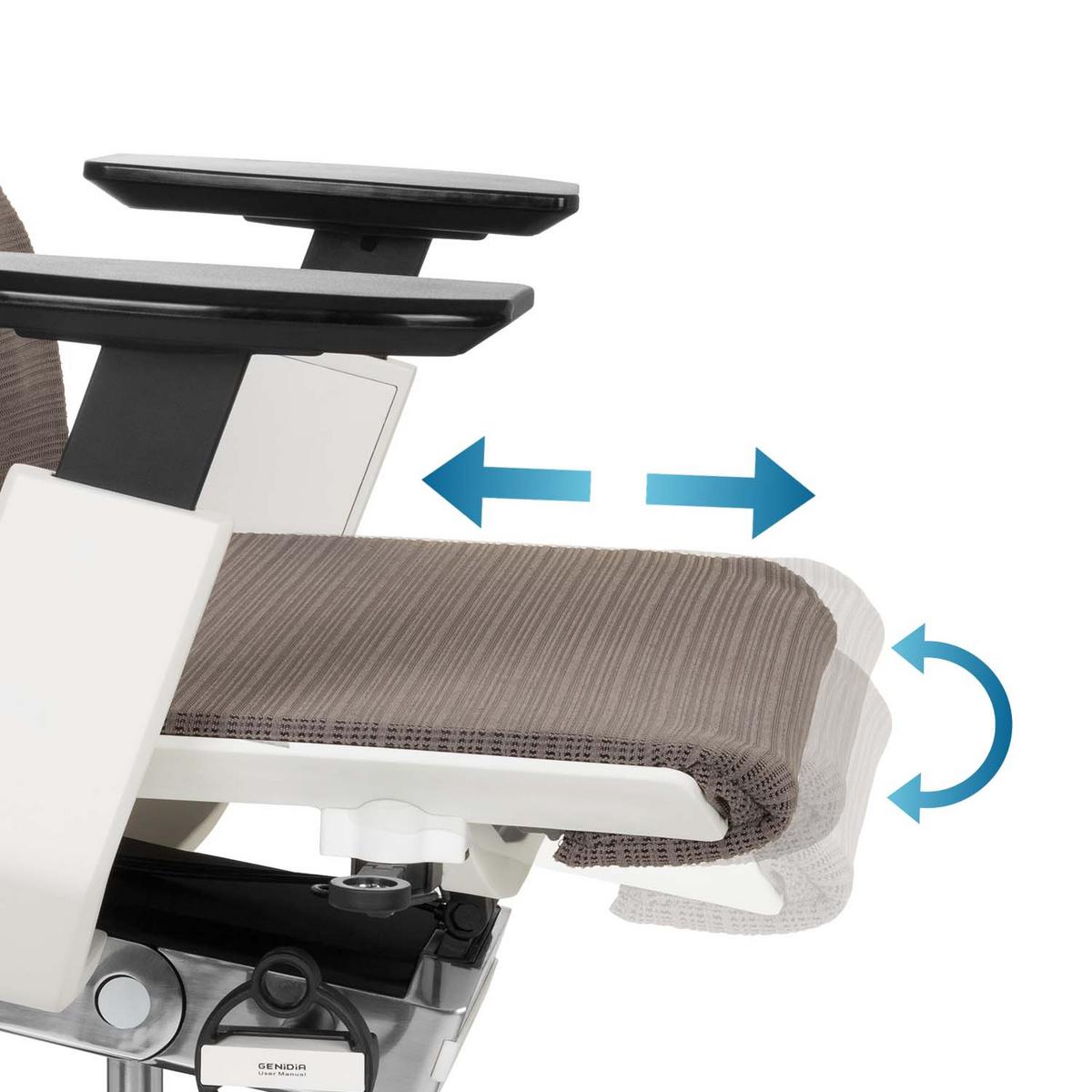 Drehstuhl Genidia Smart White Armstützen Grau Bis 120kg - Schwarz/Weiß, MODERN, Kunststoff/Textil (70/112/55cm) - MID.YOU