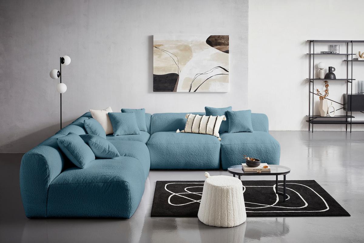 Modul Sofa Bloom 2er-sofa B: 120 Cm Blau - Blau, Trend, Textil (120/70/122cm) - Livetastic