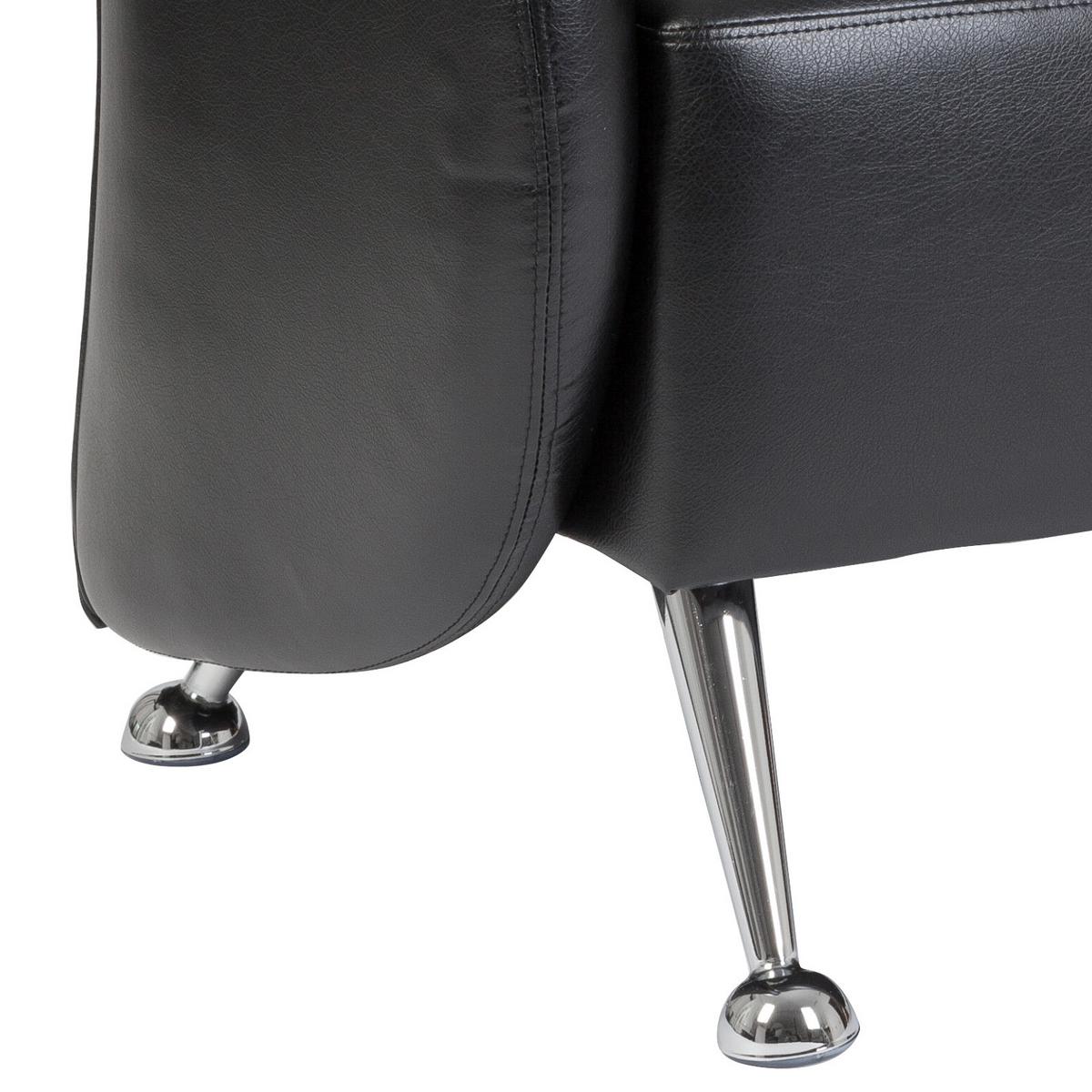 2-sitzer-sofa St. Lucia St. Lucia Schwarz - Chromfarben/Schwarz, MODERN, Textil (118/85/58cm) - MID.YOU