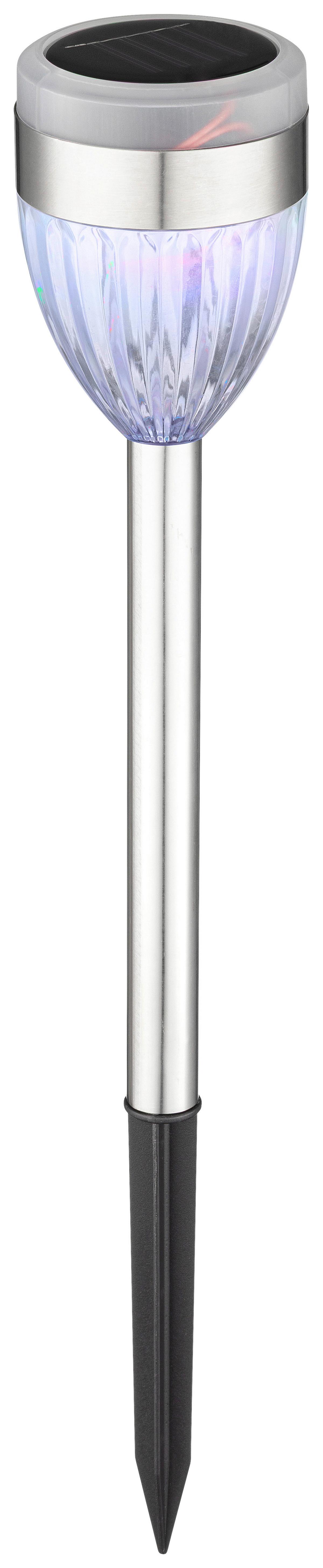 Solarleuchte Darina - Edelstahlfarben/Schwarz, Basics, Kunststoff/Metall (6/36,5cm) - Homezone