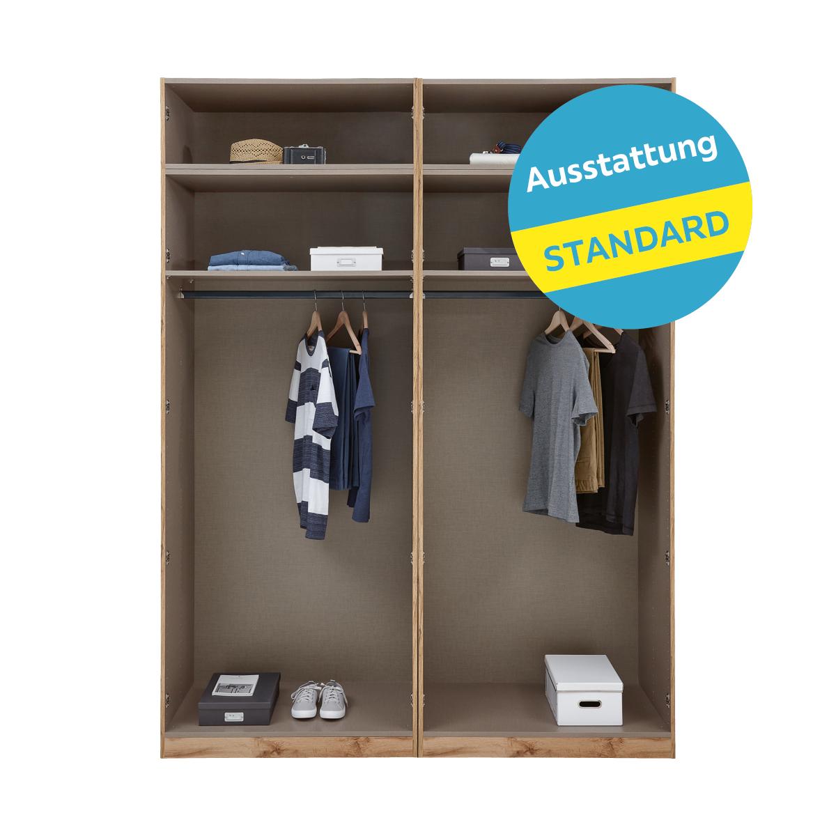Offener Kleiderschrank 182,2 Cm Unit, Anthrazit - Anthrazit, MODERN, Holzwerkstoff (182,2/242,2/56,5cm) - Ondega