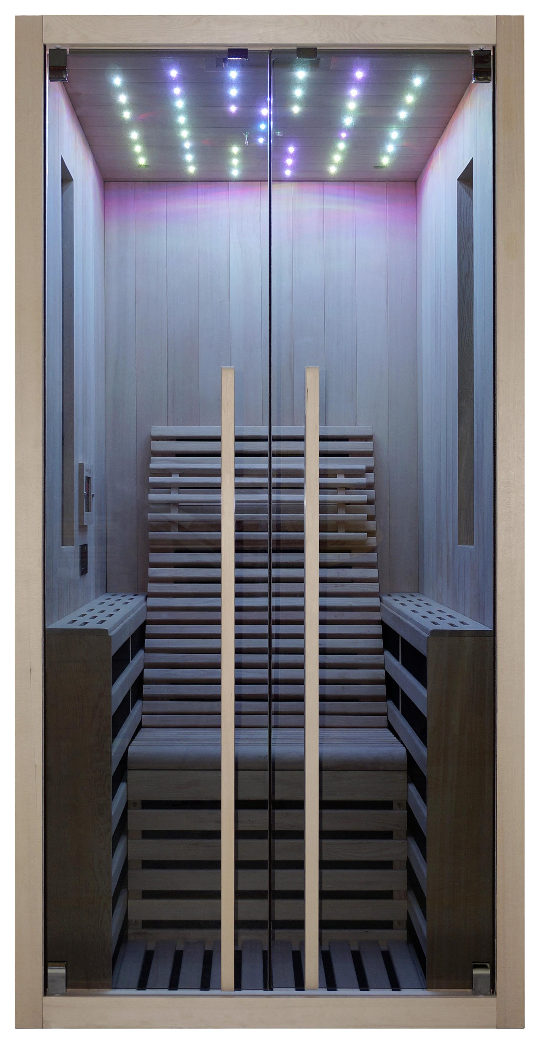 Infrarotkabine 1 Person 100x195x130 cm Carbon - Naturfarben, Basics, Holz (100/195/130cm) - Sanotechnik