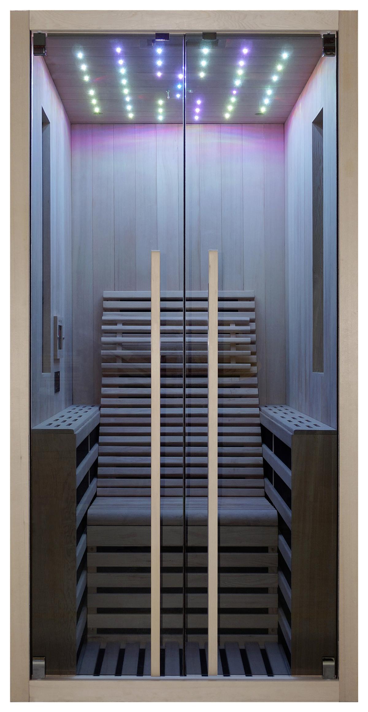 Infrarotkabine 1 Person 100x195x130 cm Carbon - Naturfarben, Basics, Holz (100/195/130cm) - Sanotechnik