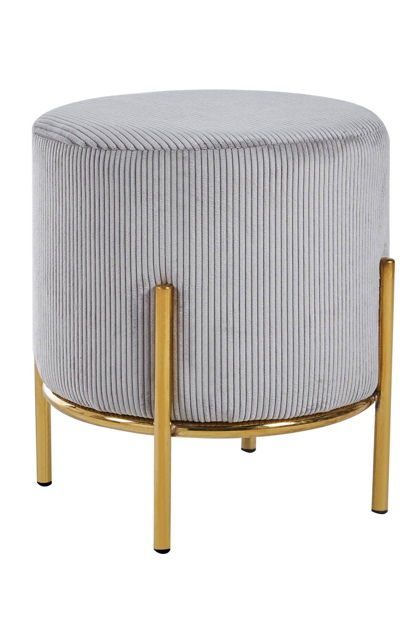 Hocker Goldfarben, Hellgrau B: 35 Cm - Goldfarben/Hellgrau, MODERN, Textil (35/38/35cm) - Livetastic
