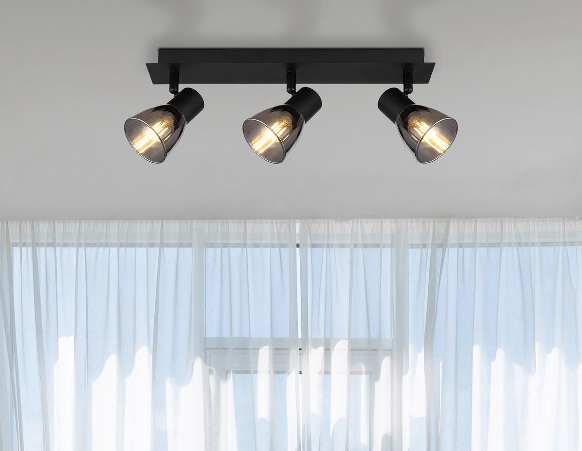 Strahler 54307-3 - Schwarz, Design, Glas/Metall (40/7/15,5cm) - Globo