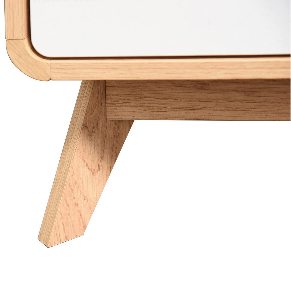 Lowboard Cassie Weiß Eichefarben B: 100 cm - Eichefarben/Weiß, Design, Holzwerkstoff (100/40/51cm) - MID.YOU