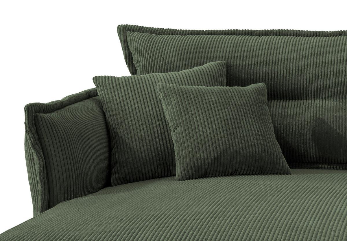 Ecksofa Lava Grün S: 180/255 Cm - Schwarz/Grün, MODERN, Textil (180/255cm) - Livetastic