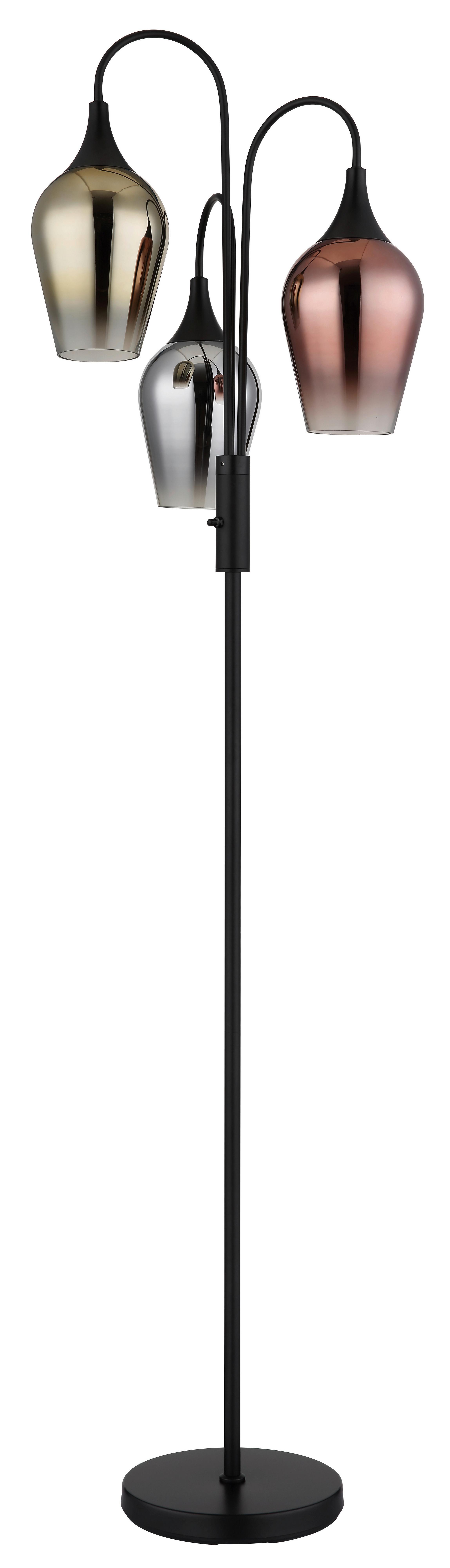 Stehleuchte 15552-3s - Klar/Chromfarben, Design, Glas/Metall (43/165cm) - Globo