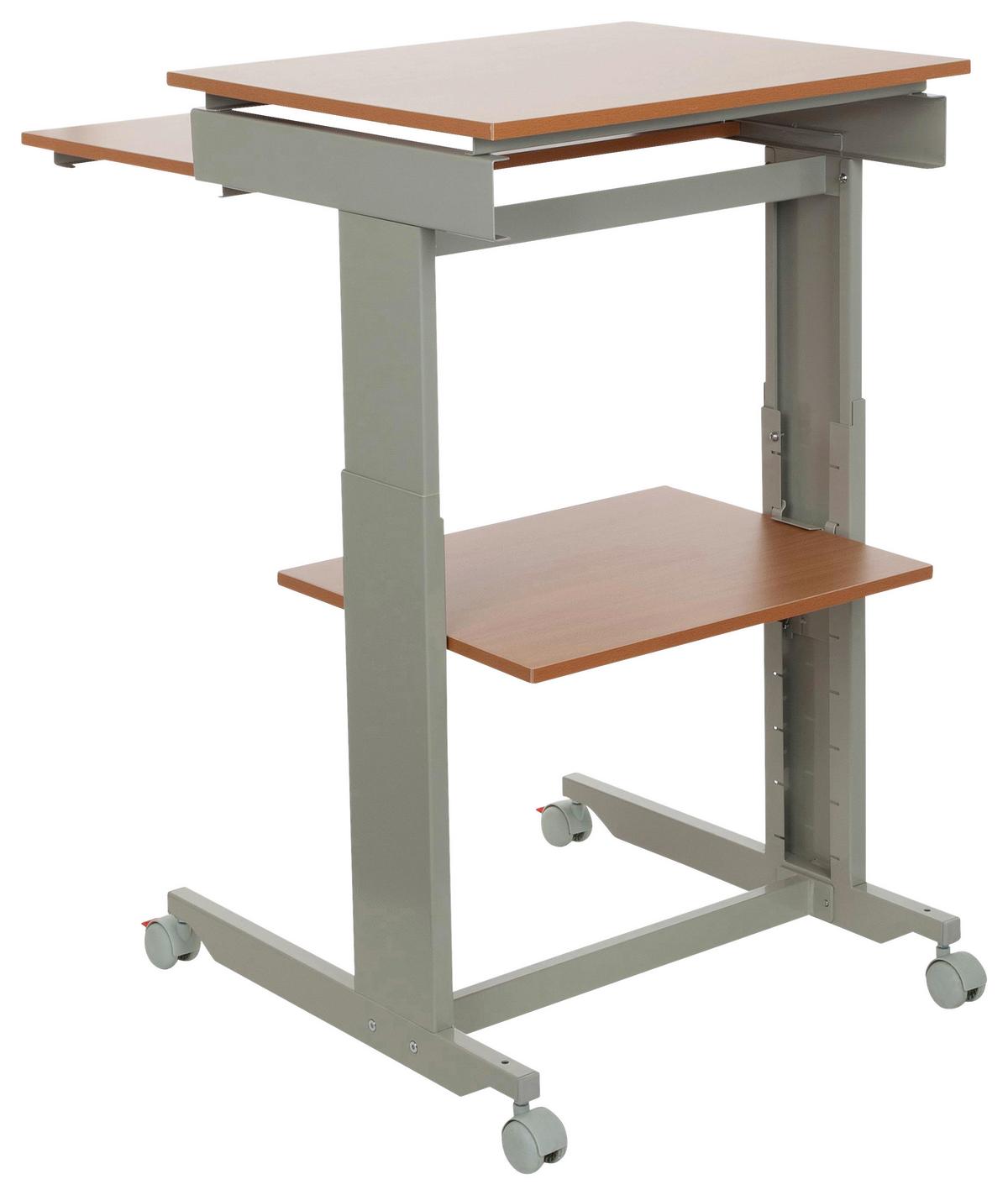 Schreibtisch B 50cm H 71,5 - 107,5 Cm Grau/buche Dekor - Buchefarben/Grau, Basics, Holzwerkstoff/Kunststoff (60/71,5-107,5/50cm) - MID.YOU