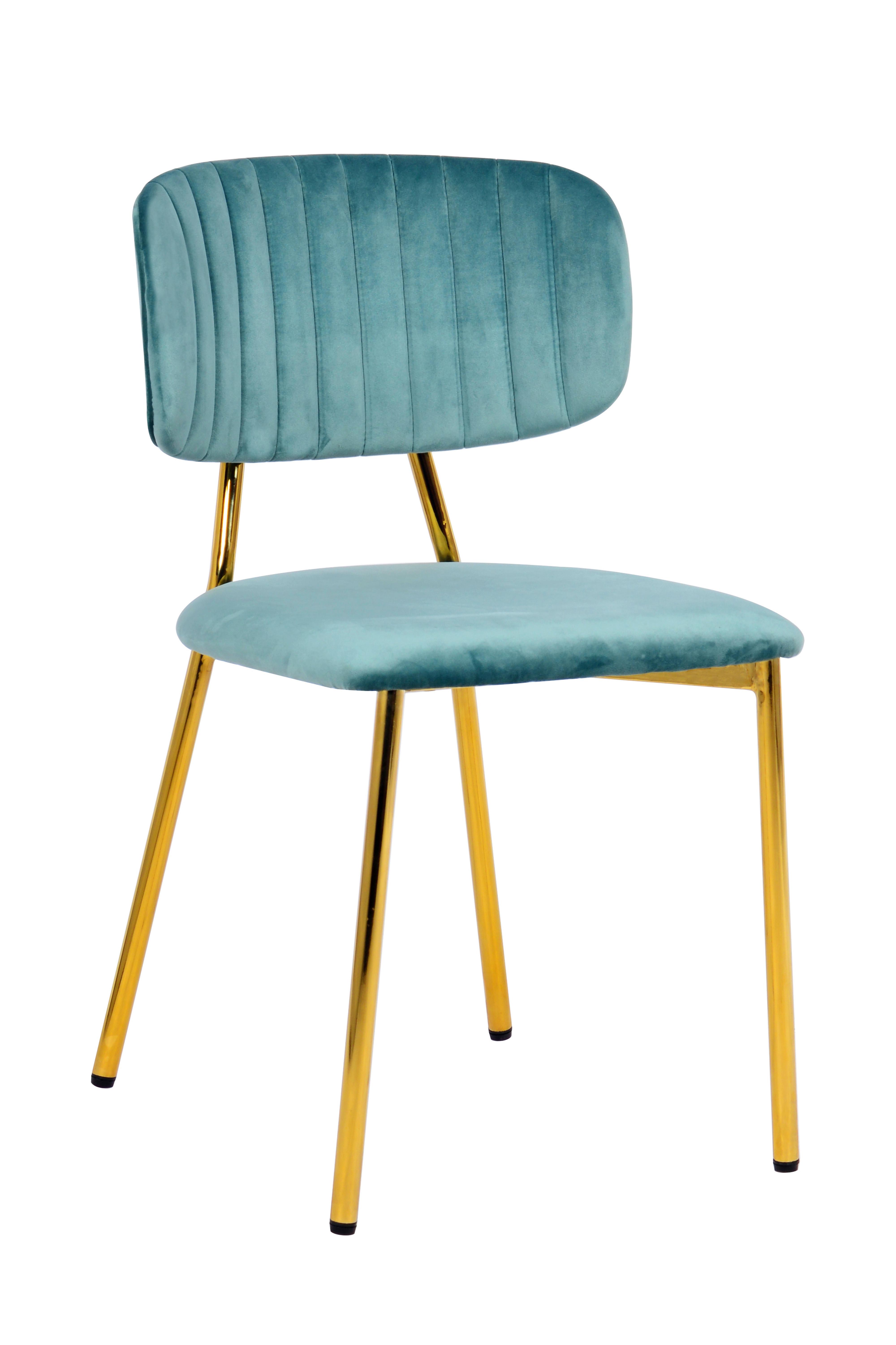 SADA STOLIČIEK KIAN MINT - zlatá/mätovozelená, Modern, kov/textil (47/80/51cm) - MID.YOU