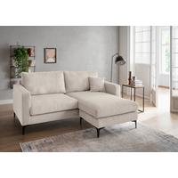 Ecksofa Eliza, Beige S: 204x153 cm - Beige/Schwarz, Basics, Textil (204/153cm) - Livetastic