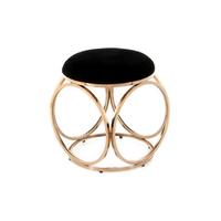 Hocker Edelstahl/baumwolle Schwarz/kupferfarben H: 49 Cm - Schwarz/Kupferfarben, Trend, Textil/Metall (40/49/40cm) - Kayoom
