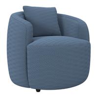Relaxační křeslo PINA, tmavě modrá, s polštářem - černá/tmavě modrá, Moderní, textil/plast (81/74/81cm)