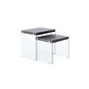 Beistelltisch 2er-set Elementary Dunkelbraun - Klar/Dunkelbraun, Basics, Glas/Holzwerkstoff - Kayoom
