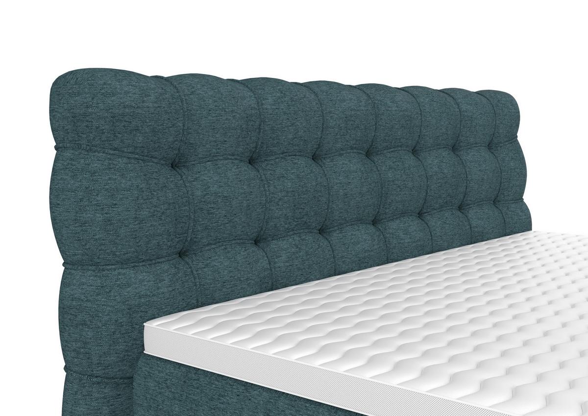 Boxspring- Ágy Scarlett 180/200cm - türkiz, Konventionell, faalapú anyag/textil (180/200cm)