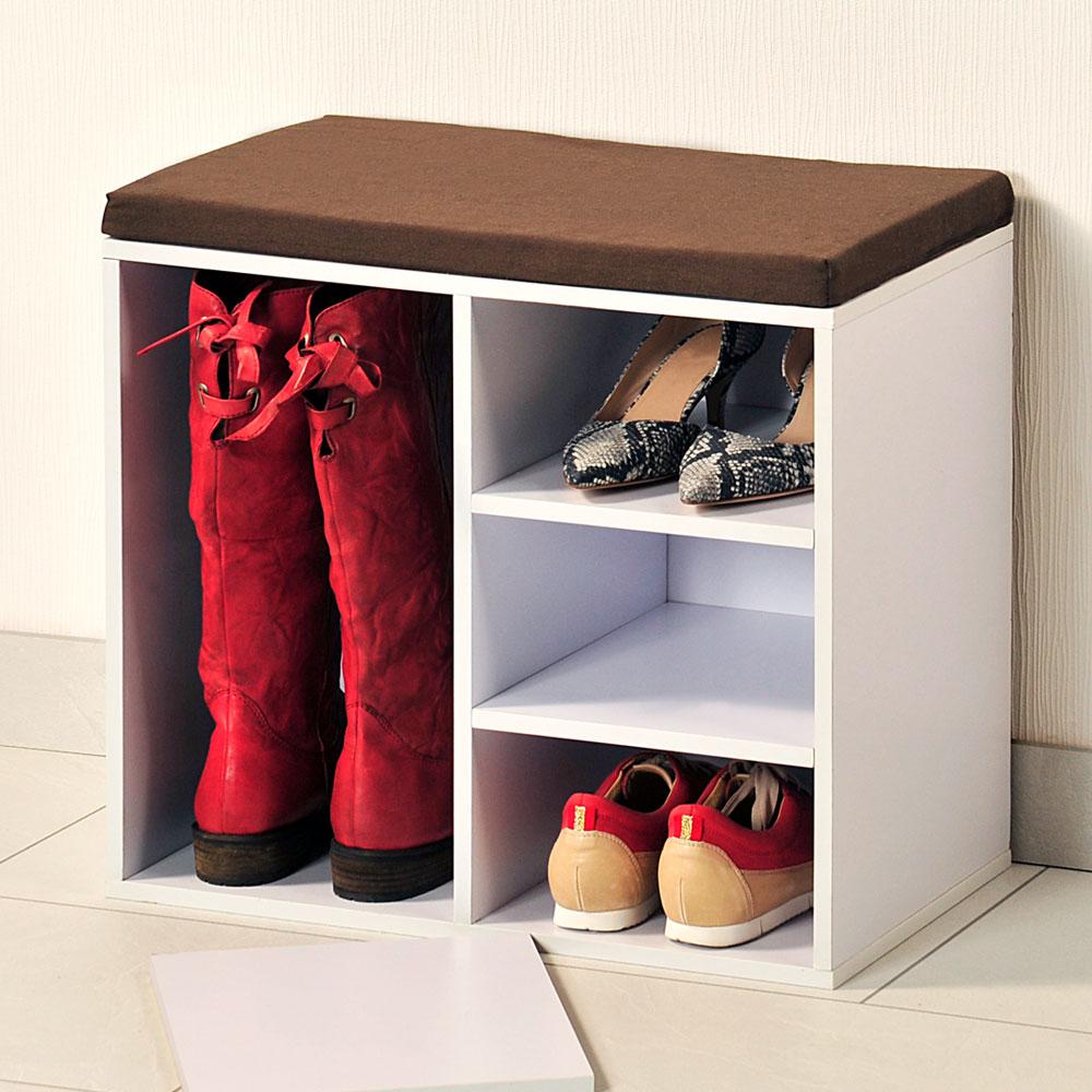 Weißer Schuhschrank für 5 Schuhpaare