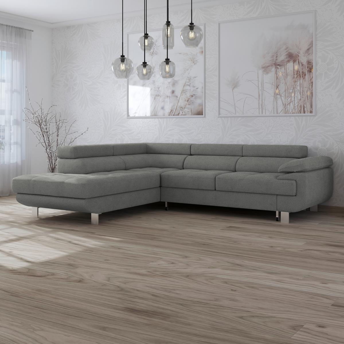 Ecksofa Savona - Dunkelgrau, MODERN, Textil (230/270cm) - Ondega