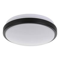 Led-deckenleuchte Lezuza Ø 24,5 Cm Schwarz/weiß - Schwarz/Weiß, Basics, Kunststoff/Metall (24,5/9cm) - Eglo