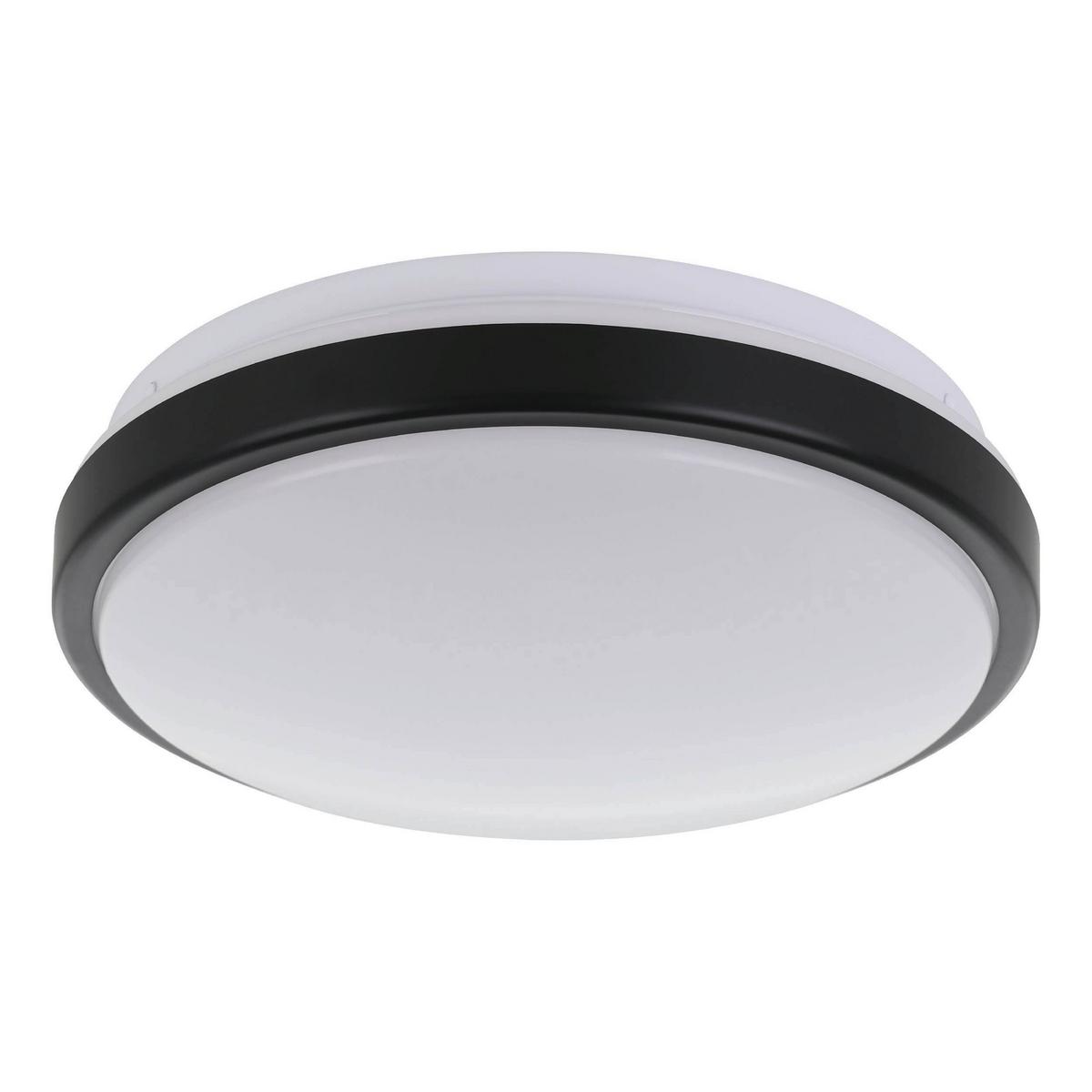 Led-deckenleuchte Lezuza Ø 24,5 Cm Schwarz/weiß - Schwarz/Weiß, Basics, Kunststoff/Metall (24,5/9cm) - Eglo