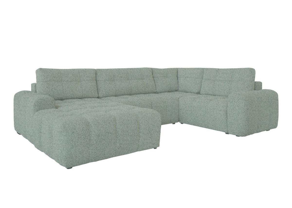 Wohnlandschaft Lulu Türkis U: 184x333x213cm - Türkis/Schwarz, Design, Textil (184/333/213cm) - MID.YOU