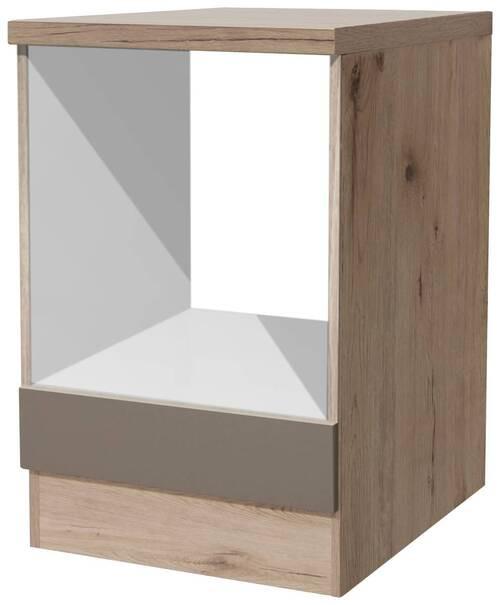 Skříňka na sporák Riva HU60 60cm - dub San Remo/šampaňská, Moderní, kompozitní dřevo (60/86/57cm)