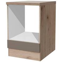 Skříňka na sporák Riva HU60 60cm - dub San Remo/šampaňská, Moderní, kompozitní dřevo (60/86/57cm)