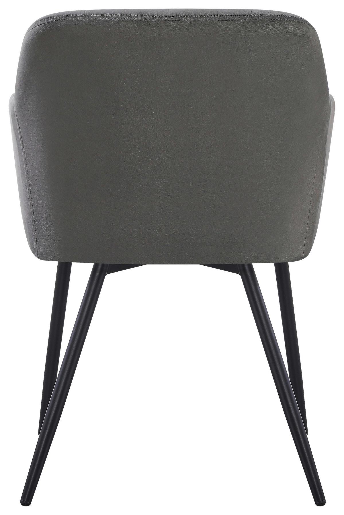 Armlehnstuhl Jenke Samt Anthrazit, B: 56 cm - Anthrazit/Schwarz, KONVENTIONELL, Textil/Metall (56/82/62cm) - Nedis SmartLife